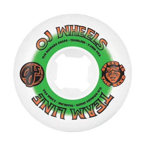 OJs Team Line Original Wht/Orn/GRN Nomads 95A Wheels 53mm 3 OJs Team Line Original Wht/Orn/GRN Nomads 95A Wheels 53mm